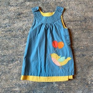 Baby Boden birthday bird pinnie dress / 18-24 mo. VGUC.